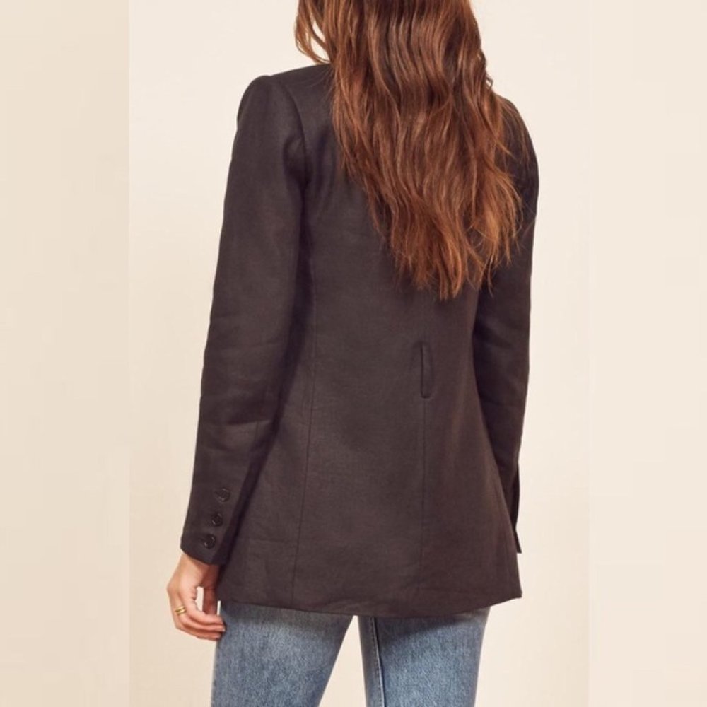 Reformation Rae Blazer - Black Linen - Picture 2 of 6
